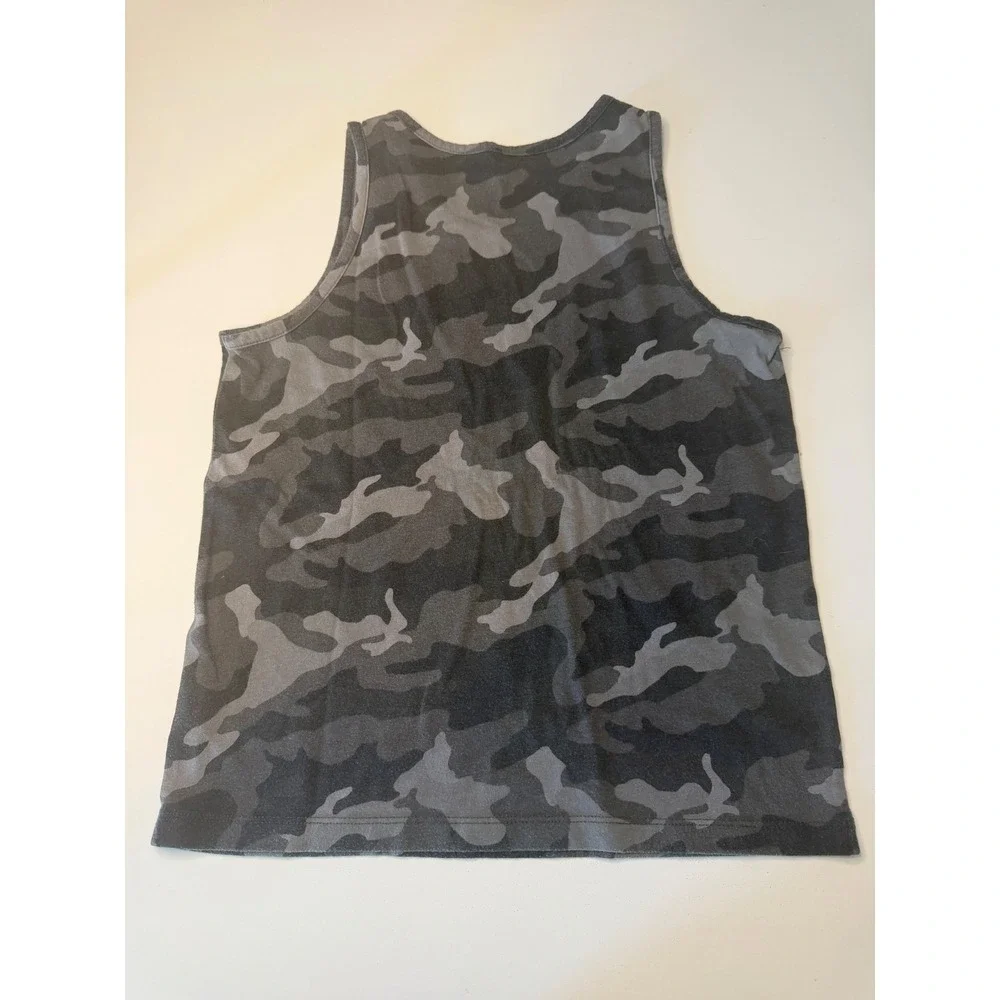 Old Navy Boys Grey Camouflage Tank Top Sleeveless Shirt Size M 8 Camo Print